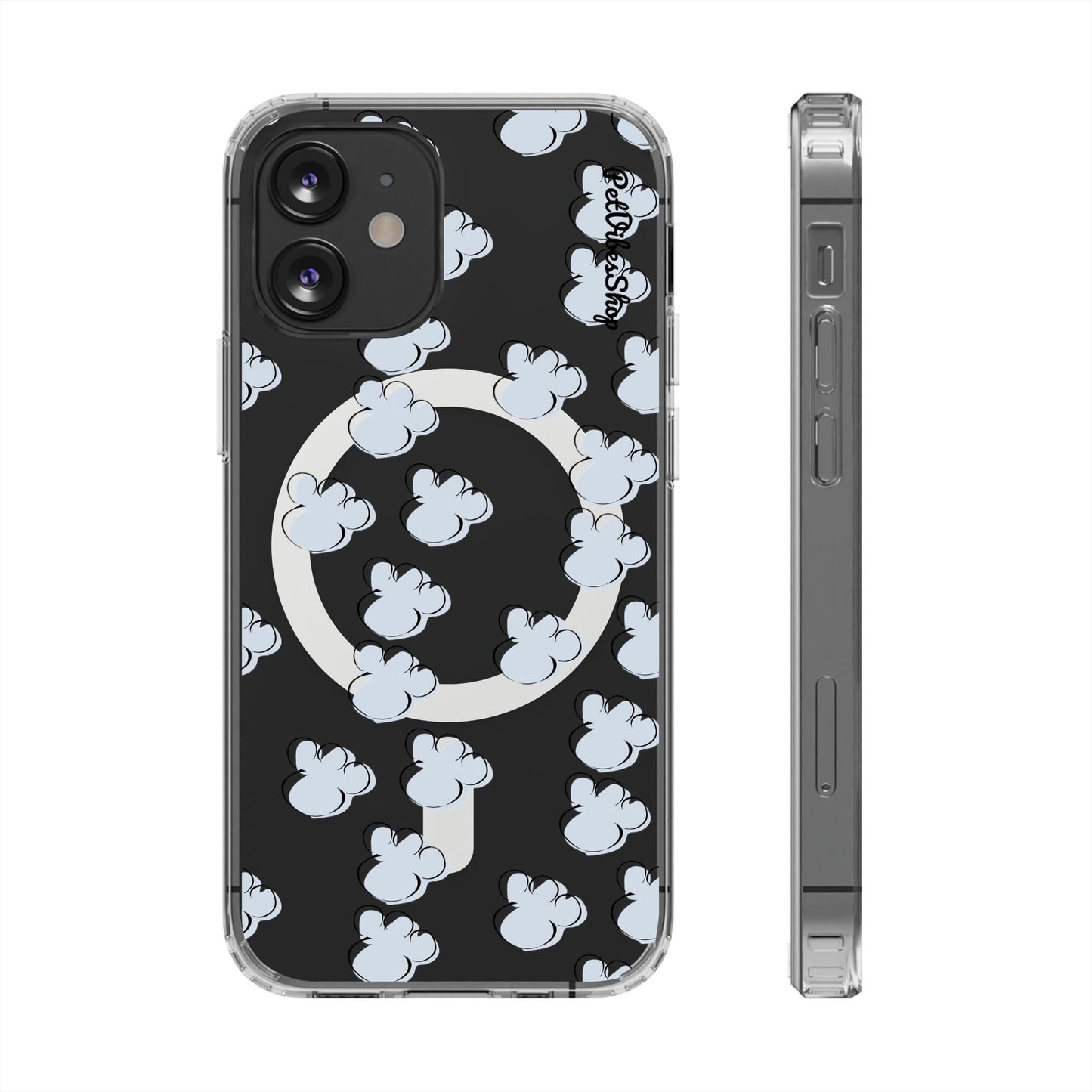 Magnetic Clear Phone Case With Paw Prints