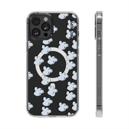 Magnetic Clear Phone Case With Paw Prints