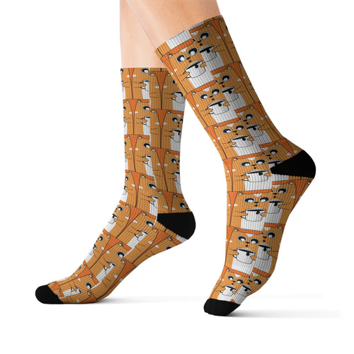 Whimsical Animal Sublimation Socks with Cute Design