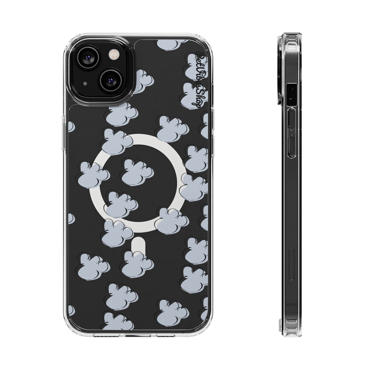 Magnetic Clear Phone Case With Paw Prints