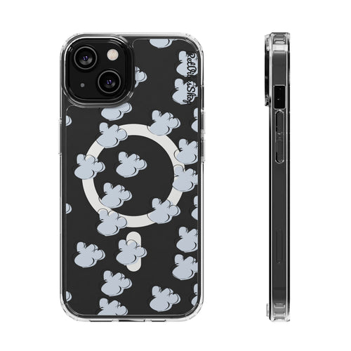 Magnetic Clear Phone Case With Paw Prints